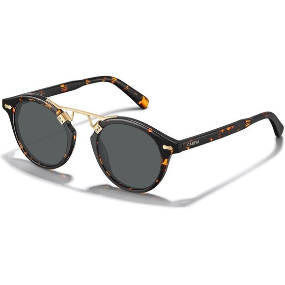 Small Acetate Polarized Sunglasses Women Men UV Protection Retro Round